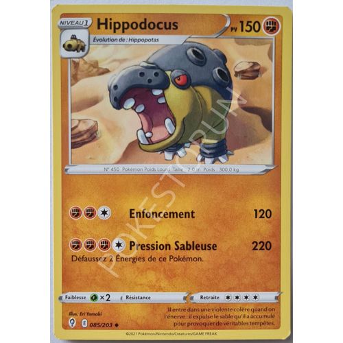 Carte Pokemon - Hippodocus 085/203 Rare