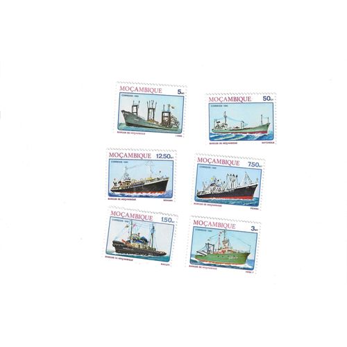 Mozambique - Lot De 6 Timbres Oblitérés Bateaux