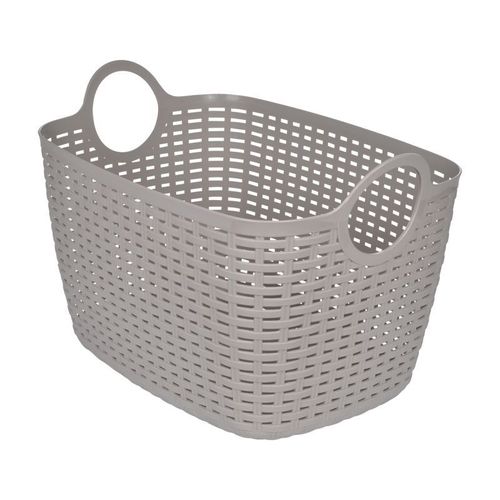 Paris Prix - Panier à Linge Arrondi "tressé" 30l Taupe