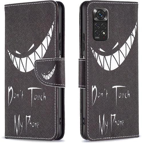 Coque Pour Xiaomi Redmi Note 11 4g / Xiaomi Redmi Note 11s 4g Coque, Etui Housse Flip Case Coque Motif Coloré Porte Carte Rabat Clapet Étui Coque Pour Redmi Note 11 4g / Redmi Note 11s 4g,Noir Blanc