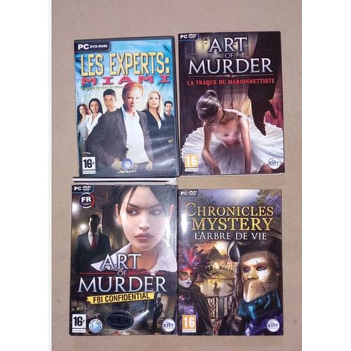Lot De 4 Jeux Vidéo Pc (Les Experts, Art Of Murder 1 Et 2, Chronicles Of Mystery)