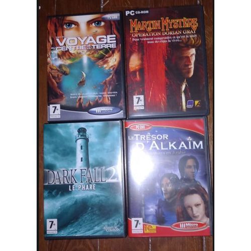 Lot De 4 Jeux Vidéo Pc (Dark Fall 2, Martin Mystère, Voyage Au Centre De La Terre, Alkaim...)