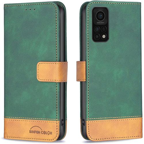 Coque Pour Xiaomi Mi 10t / Xiaomi Mi 10t Pro Coque, Étui Housse Portefeuille Flip Case Cuir Coque Rabat Clapet Avec Porte Carte Magnétique Etui Coque Pour Xiaomi Mi 10t / Xiaomi Mi 10t Pro,Vert