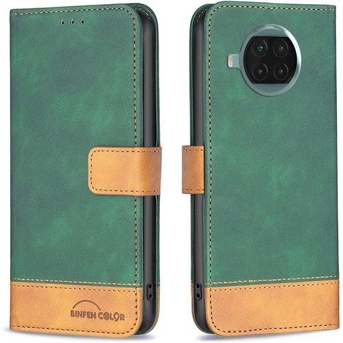 Coque Pour Xiaomi Mi 10t Lite (Pas Pour Xiaomi Mi 10t) Coque, Étui Housse Portefeuille Flip Case Cuir Coque Rabat Clapet Avec Porte Carte Magnétique Antichoc Etui Coque Pour Xiaomi Mi 10t Lite,Vert