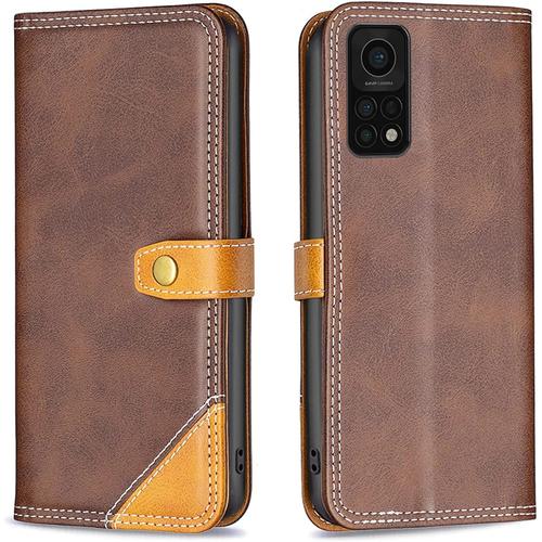 Coque Pour Xiaomi Mi 10t / Xiaomi Mi 10t Pro Coque, Étui Housse Portefeuille Flip Case Cuir Coque Rabat Clapet Avec Porte Carte Antichoc Etui Coque Pour Xiaomi Mi 10t / Xiaomi Mi 10t Pro,Marron