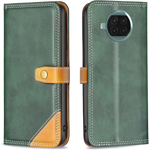 Coque Pour Xiaomi Mi 10t Lite (Pas Pour Xiaomi Mi 10t) Coque, Étui Housse Portefeuille Flip Case Cuir Coque Rabat Clapet Avec Porte Carte Support Antichoc Etui Coque Pour Xiaomi Mi 10t Lite,Vert