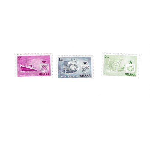Ghana - Lot De 3 Timbres 1957 Black Star Line 3v