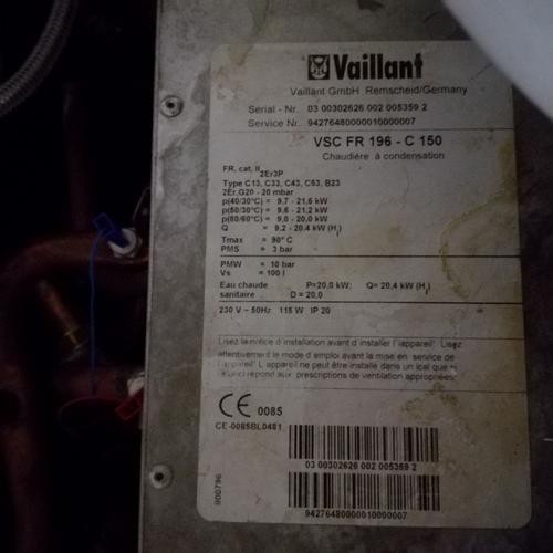 Chaudière gaz à condensation Vaillant écocompact VSC196-C150