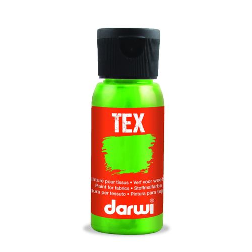Peinture Pour Tissus - Vert Fluo - Opaque - Peinture À L'eau - Tex - Darwi - 50ml