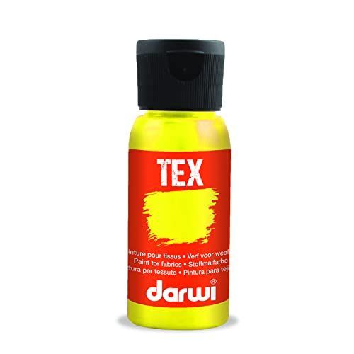 Peinture Pour Tissus - Jaune Fluo - Opaque - Peinture À L'eau - Tex - Darwi - 50ml