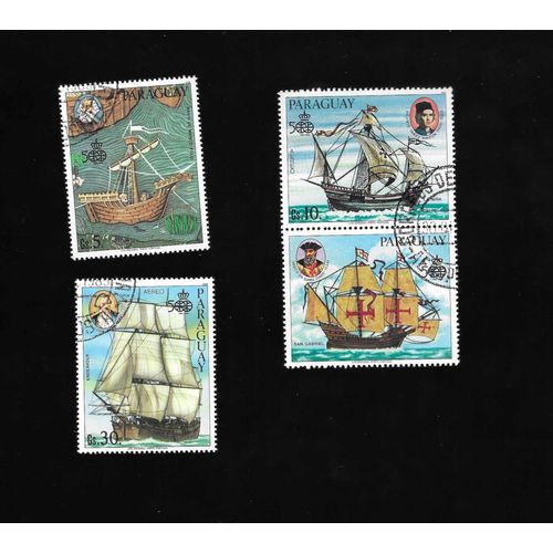 Paraguay - Lot De 4 Timbres Oblitérés - 1985 - Bateaux