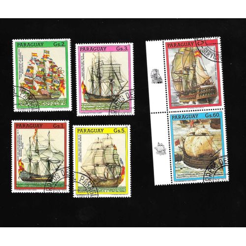 Paraguay - Lot De 6 Timbres Oblitérés 1987 - Bateaux