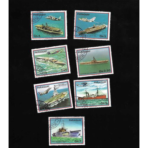 Paraguay - Lot De 7 Timbres Oblitérés Porte-Avions