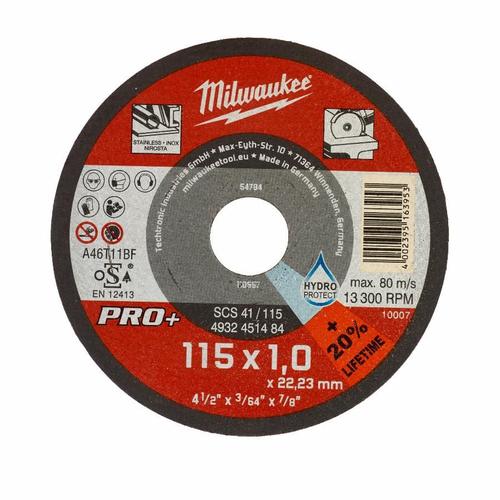 Disque à tronçonner MILWAUKEE Pro + - Ø 115 mm x 1 mm - 4932451484