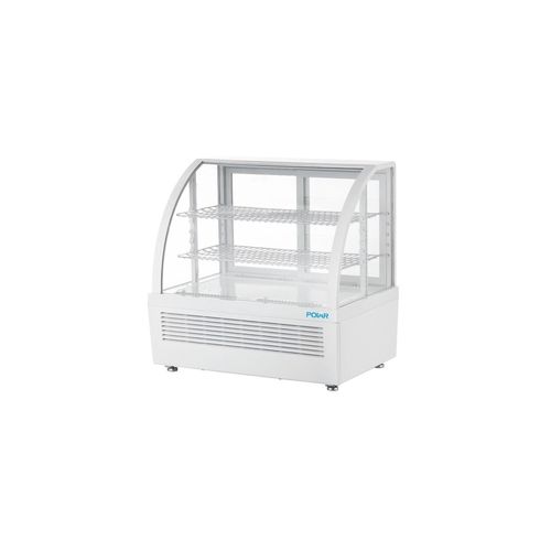 Vitrine de comptoir positive ventilée 100 Litres, 3 niveaux, ABS blanche, 105 W, 220 V - MONO