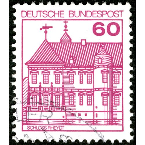 Timbre Oblitéré Deutsche Bundespost, Schloss Rheydt, 60