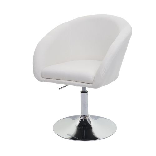 Chaise De Salle À Manger Hwc-F19, Chaise De Cuisine Chaise Pivotante Fauteuil Lounge Tissu/Textile Crème-Blanc