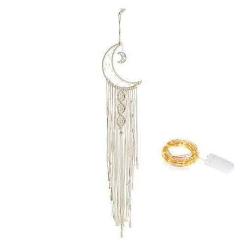 Attrape-Rêve Macramé Double Lune À Led Capteur Reve Dream Catcher