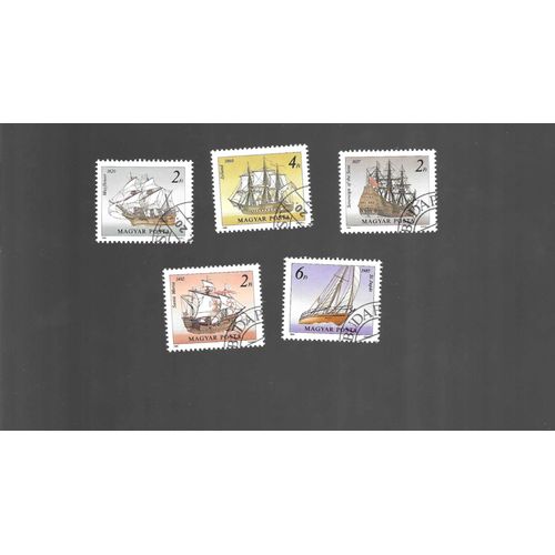 Hongrie - Lot De 5 Timbres Oblitérés Bateaux 1968