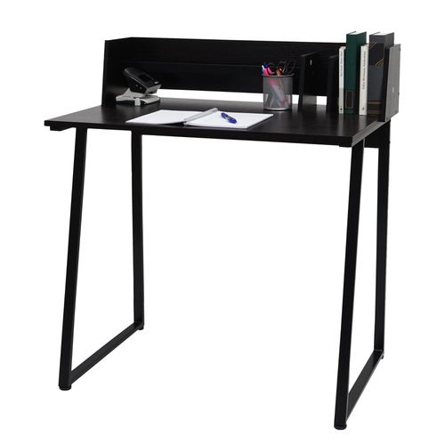 Bureau Hwc-K69, Table Pour Ordinateur Portable Bureau, 82x51cm Structure 3d, Métal Mdf   Noir