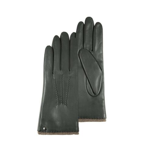 Isotoner femme gants cuir chaud vert sapin 68602