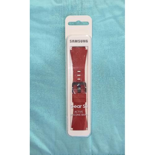 Bracelet Samsung Gear S3 Active Silicone Band Rouge Pour Montre Gps
