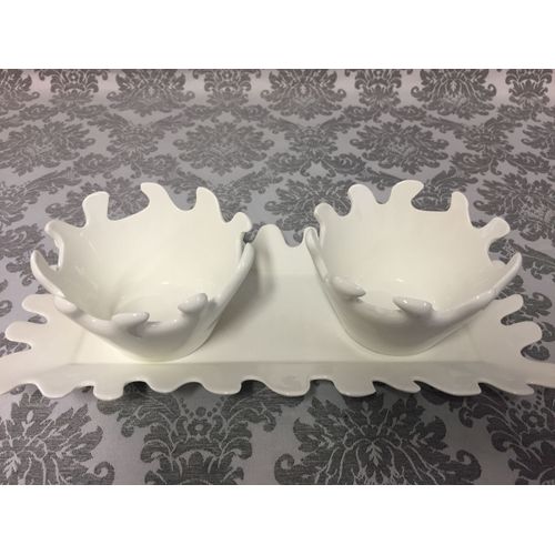 Art De La Table Porcelaine Dure Service A Condiments Apéritifs Modèle Corail
