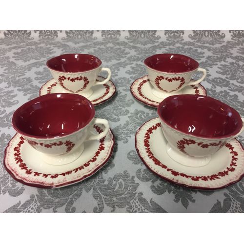 Art De La Table Service A Café Romantique Faïence Fine France
