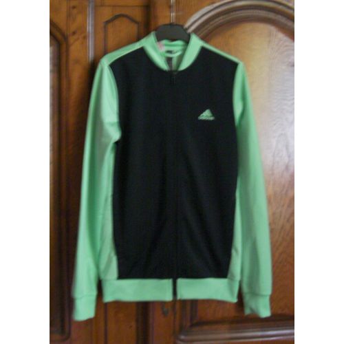 Veste Noire/Verte Adidas - Taille S Ou 13/14 Ans