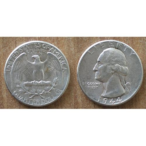 Usa 25 Cent 1944 Argent Piece Quarter Dollar Washington Cents Aigle Piece Etats Unis Dollars