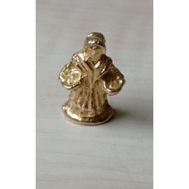 Fève Porcelaine Brillante Socle Blanc Santon Crèche Femme Aux deux Paniers  Coiffe jaune Châle blanc Tablier Jaune Robe Bleue