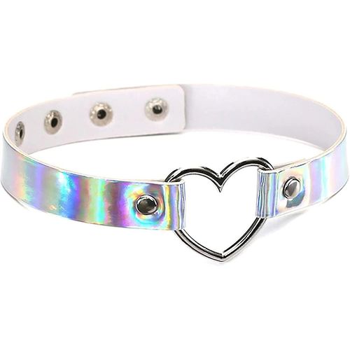 5pcs Peach Heart Choker Punk Goth Adjustable Love Heart Clavicle Chain For Women Teen Girls