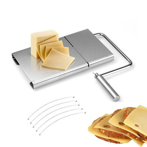 Trancheur de fromage en acier inoxydable, 5 paquets de fils de coupe de remplacement inclus, accessoires de cuisine