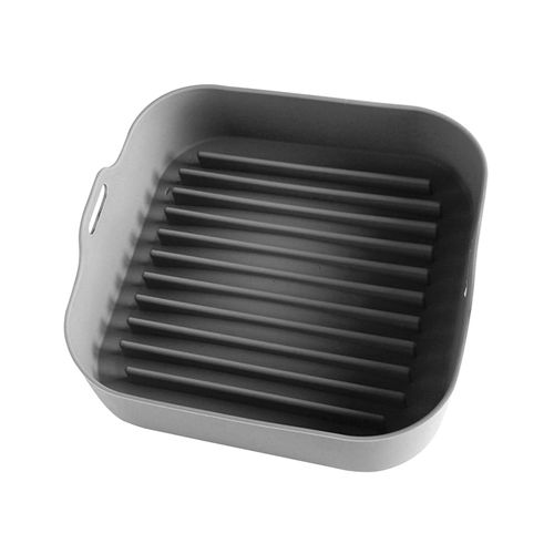 Plaque carrée épaissie, outil de cuisine, poêle à gril en Silicone, accessoires de friteuse à Air antiadhésifs, maison avec poignée, four à micro-ondes amovible