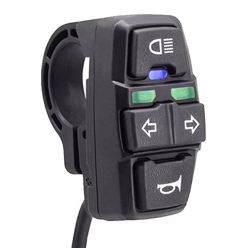 3 In 1 E-Bike Headlight Turn Light Horn Switches Easy & Efficient Switches Abs/Bl