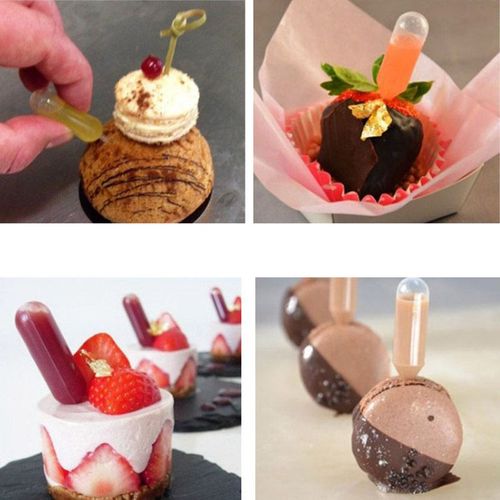 Pipette jetable en paille, glace, gelée, Milkshake, compte-gouttes, outils de cuisson pour cupcakes, Mousse, Macaron, 4ml, 50 pièces/paquet