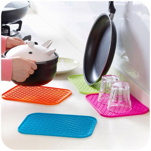 Tapis Rectangulaire Résistant À La Chaleur, 1 Pièce, Dessous De Plat Antidérapant En Silicone, Support De Casserole, Tapis Pour Accessoires De Cuisine