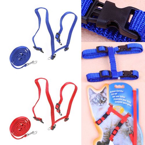 Harnais De Traction En Nylon En Forme De I, Sangle De Poitrine Réglable Pour Animaux De Compagnie, Ceinture Collier Licou Pour Chat Chaton, 3 Couleurs, Offre Spéciale