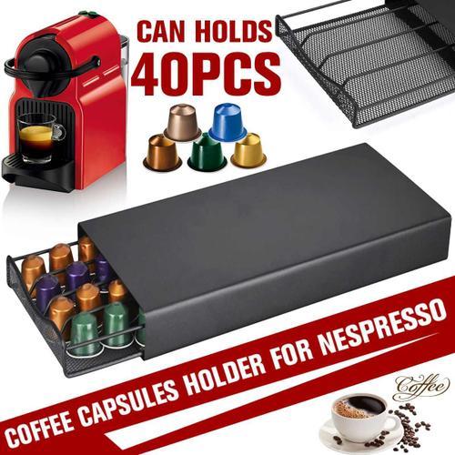 Organisateur de Capsules de café Nespresso 40 dosettes, support de rangement pratique à tiroirs