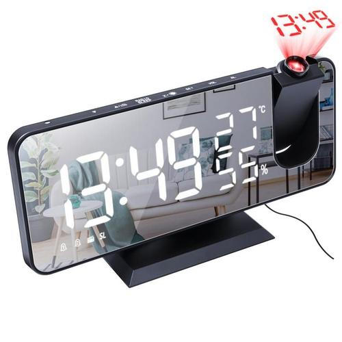 1pc Réveil Numérique LED, Affichage Miroir HD Avec Fonction Snooze