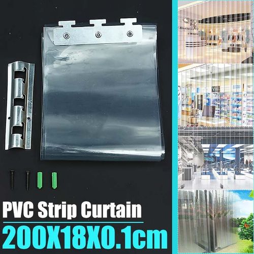 Panneau de rideau en plastique PVC Transparent, 200x18cm, bande de porte de congélateur, rideaux suspendus, résiste à la chaleur et au froid, coupe-vent