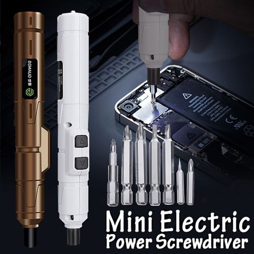 Tournevis électrique multifonction 3.6V, Mini perceuse électrique Rechargeable sans fil avec 7 mèches Kits de câbles