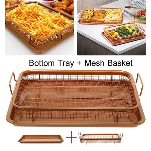 Plateau de cuisson en cuivre de 200cm, poêle à huile, panier à frites antiadhésif, grille, outils de cuisine