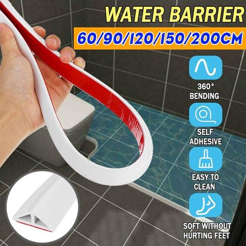 Bouchon d'eau de salle de bains, bande de retenue d'eau pliable porte de salle de bains machine à laver seuil de douche barrière de barrage de douche d'eau