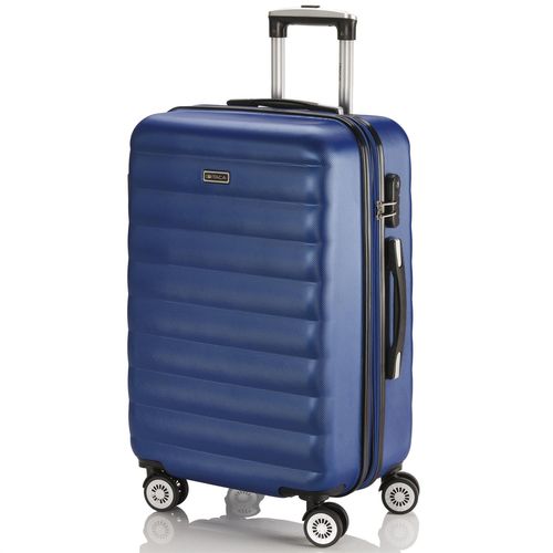 Valise De Voyage Rigide 4 Roues Trolley De Taille Moyenne 65 Cm En ABS. Extensible Résistante Et Légère. Poignée 2 Anses Et Cadenas. Étudiant Et Professionnel. 71260
