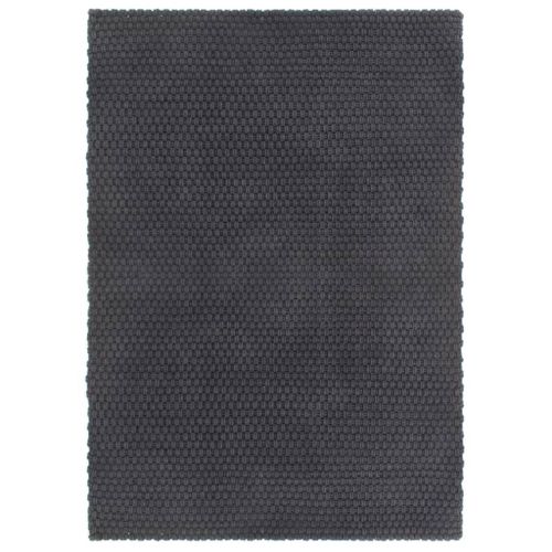 Vidaxl Tapis Rectangulaire Anthracite 160x230 Cm Coton