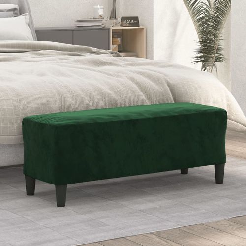 Vidaxl Banc Vert Foncé 100x35x41 Cm Velours
