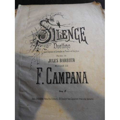 Partition Ancienne / Silence Duettino / F. Campana