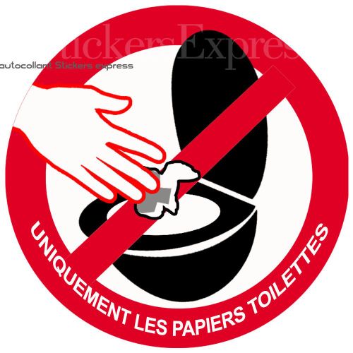 Ne Rien Jeter Hors Papier Toilettes Dans Les Wc - 15cm - Sticker/Autocollant