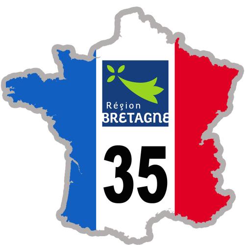 France 35 Région Bretagne - 20x20cm - Sticker/Autocollant